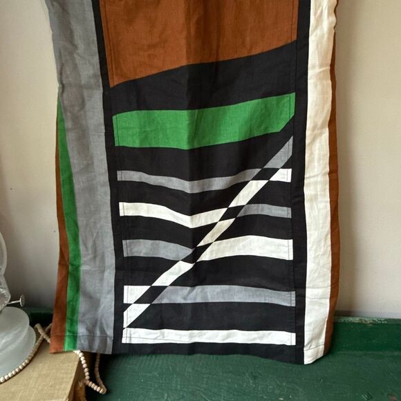 Derek Lam linen cotton blend dress women’s size 6 geometric abstract sheath knee - Picture 3 of 9